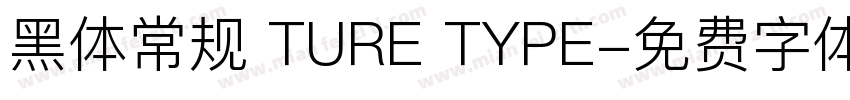 黑体常规 TURE TYPE字体转换